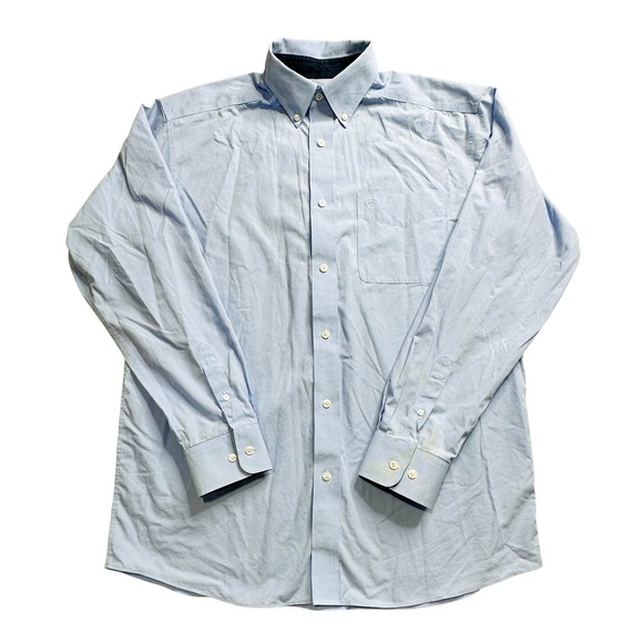 Ariat Shirt Mens Large Light Blue Wrinkle-Free Button Down Long Sleeve Cotton - Picture 1 of 14